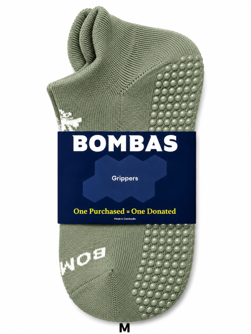Bombas Gripper Ankle Socks Sage Green M Pilates